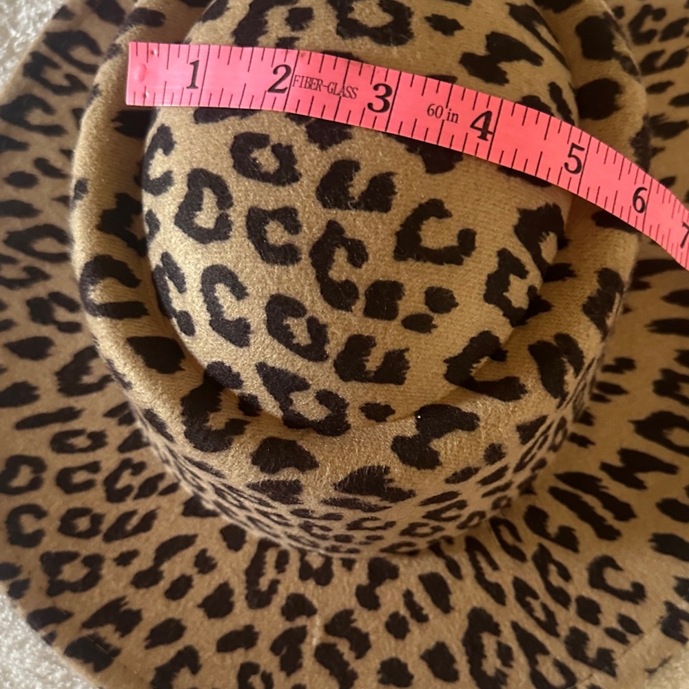 Leopard Print Wide Brim Hat - Women Accessories - Picture 7 of 8